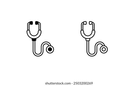 Stethoscope icon design with white background stock illustration