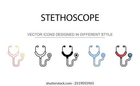Diseño de icono de estetoscopio con fondo blanco