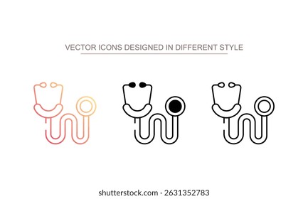 Stethoscope icon design with white background stock illustration