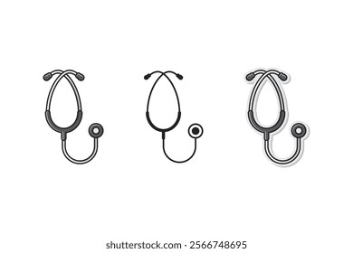 stethoscope icon doctor equipment made in various styles with black color