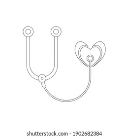 Stethoscope Icon. Doctor, hospital, medical, heartbeat.