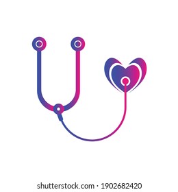Stethoscope Icon. Doctor, hospital, medical, heartbeat.