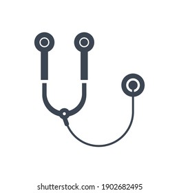 Stethoscope Icon. Doctor, hospital, medical, heartbeat.