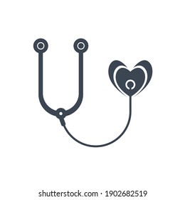 Stethoscope Icon. Doctor, hospital, medical, heartbeat.