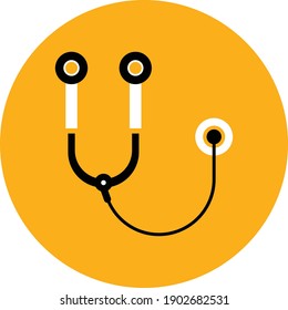 Stethoscope Icon. Doctor, hospital, medical, heart bit.