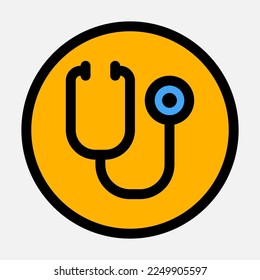 Stethoscope icon in filled line style, use for website mobile app presentation