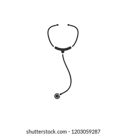 Stethoscope. Icon Flat