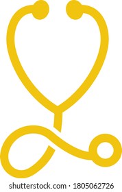 Stethoscope Icon. Flat Color Design. Vector Illustration.