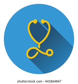 Stethoscope icon. Flat color design. Vector illustration.