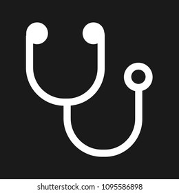 Stethoscope icon, flat design