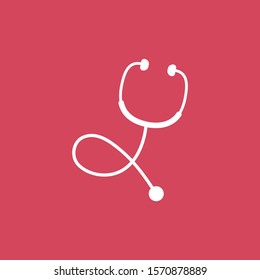 Stethoscope icon in flat design