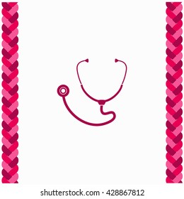 Stethoscope icon Flat Design. Isolated Illustration.