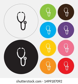 Stethoscope icon, flat design style