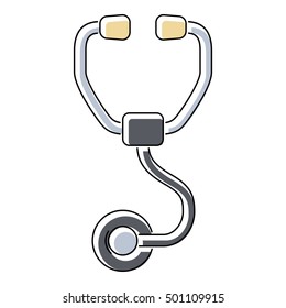 Stethoscope icon. Flat illustration of stethoscope vector icon for web isolated on white background