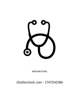 Stethoscope icon. Flat style. isolated on background.