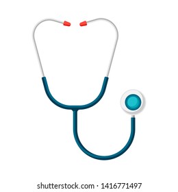 Stethoscope icon in flat style. Medical illustration isolated on white background.