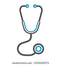 Icono de estetoscopio en estilo plano para diseño médico y sanitario.