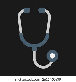 Stethoscope icon in flat style. Modern and minimalist health icon