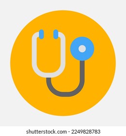Icono de Stethoscope en estilo plano, utilizado para la presentación de aplicaciones móviles del sitio web
