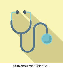 Stethoscope icon flat vector. Heart medicine. Medical nurse