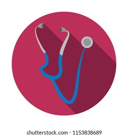 Stethoscope icon. Flat vector illustration isolated on white background.