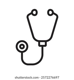 Stethoscope icon Flat vector set outline