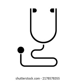 Stethoscope icon, full black. Suitable for website, content design, poster, banner, or video editing needs