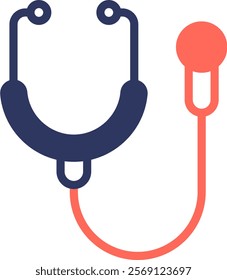 Stethoscope Icon Glyph Color Vector Illustration