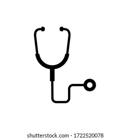 Stethoscope icon glyph icon design vector. Medical sign symbol. Editable stroke. Black glyph vector icon.