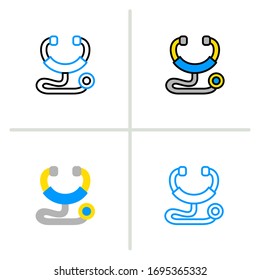 Stethoscope icon. Graphic element illustration with different style on white background. Vector Illustration. 