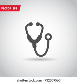 Stethoscope icon. Grey color