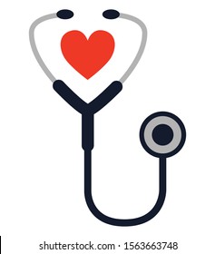 Stethoscope icon heart medical vector illustration flat design isolated