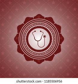 stethoscope icon inside badge with red background