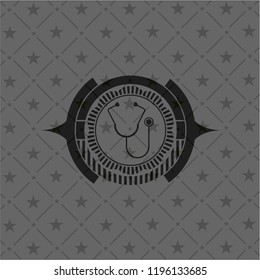 stethoscope icon inside black badge