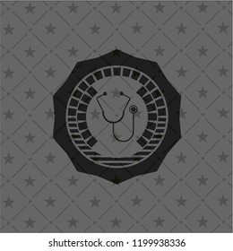stethoscope icon inside black badge