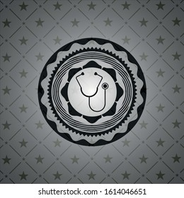 stethoscope icon inside black badge