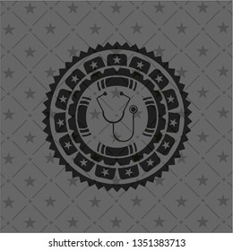 stethoscope icon inside dark badge