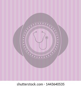 stethoscope icon inside pink icon or emblem
