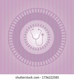 Stethoskop-Symbol in rosa Emblem. Vector-Design. 