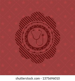 stethoscope icon inside red emblem