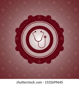 stethoscope icon inside retro style red emblem