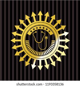 stethoscope icon inside shiny badge