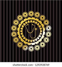 stethoscope icon inside shiny badge