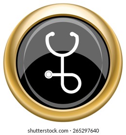 Stethoscope icon. Internet button on white  background. EPS10 Vector. 