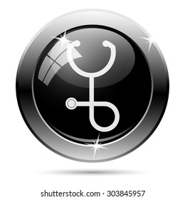 Stethoscope icon. Internet button on white background. EPS10 vector 