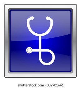 Stethoscope icon. Internet button on white background. EPS10 vector.