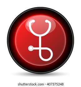 Stethoscope icon. Internet button on white background. EPS10 vector