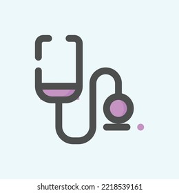  stethoscope icon, isolated Medical colored outline icon in light blue background, perfect for website, blog, logo, graphic design, social media, UI, mobile app