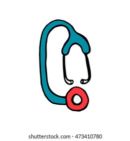 stethoscope icon, isolated on white background