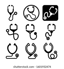 stethoscope icon isolated sign symbol vector illustration - Collection of high quality black style vector icons
